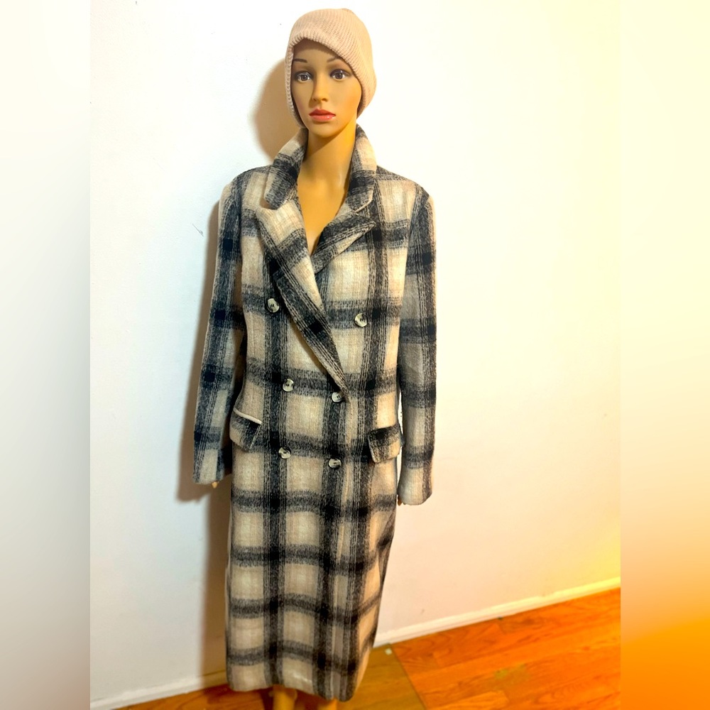 Plaid long coat